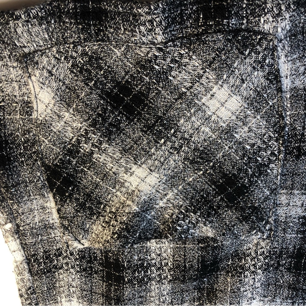 Vintage zipper vest Contempo Casuals plaid black white - Picture 6 of 8